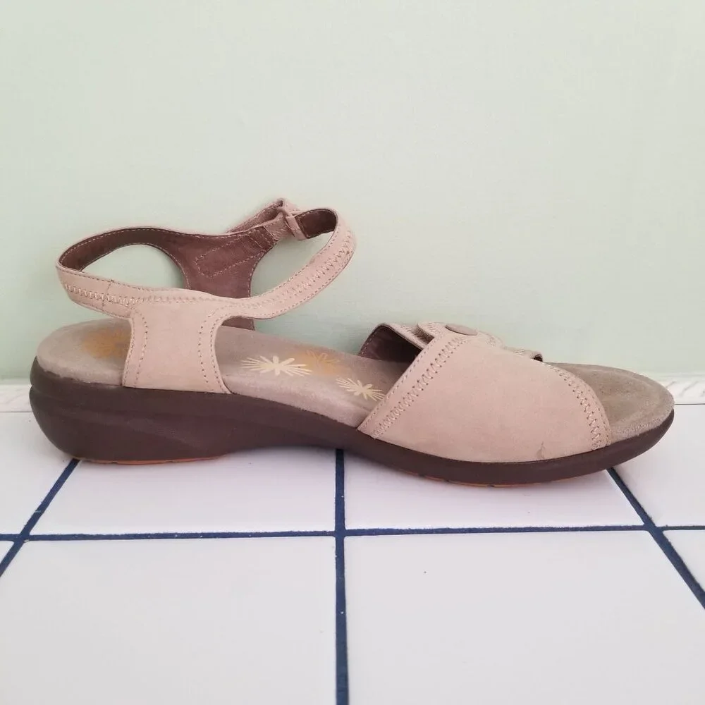 Dansko 40‎ Sand Tan Leather Sandals Platform Chunky Open Toe 9.5 10 IRIS